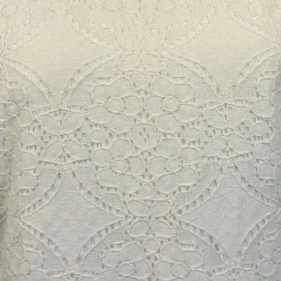 LOFT Outlet Wht Eyelet Lace Wms Dress Sz 8 Fully Lined, Sleeveless 100% Cotton - Picture 7 of 12